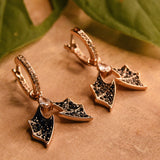 Copper Hoop Bat Earrings