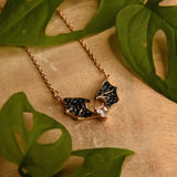 Copper Teardrop Bat Necklace