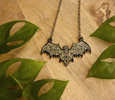 Ornate Bat Necklace