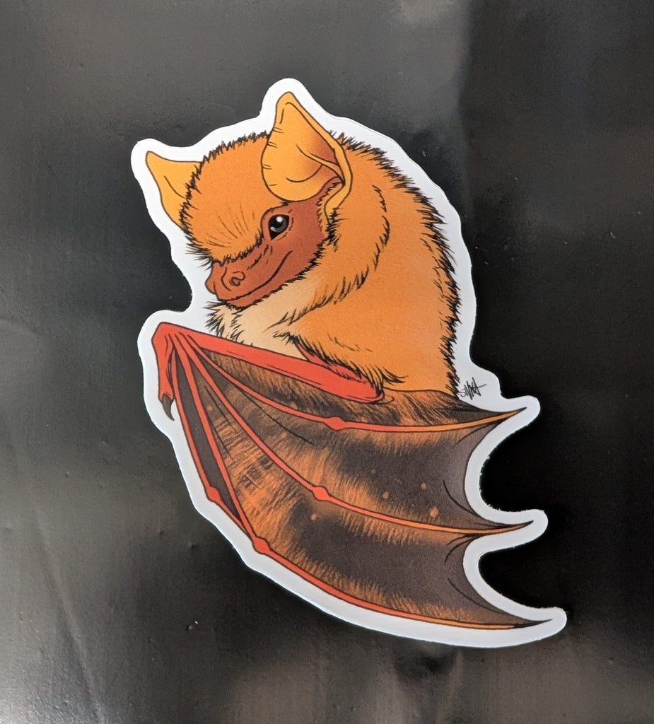 Painted Butterfly Bat Vinyl Sticker