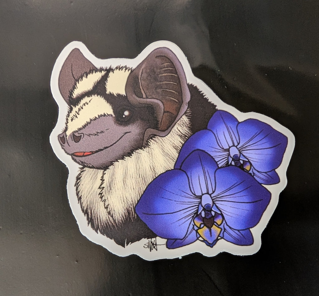 Badger Bat Flowers Vinyl Sticker
