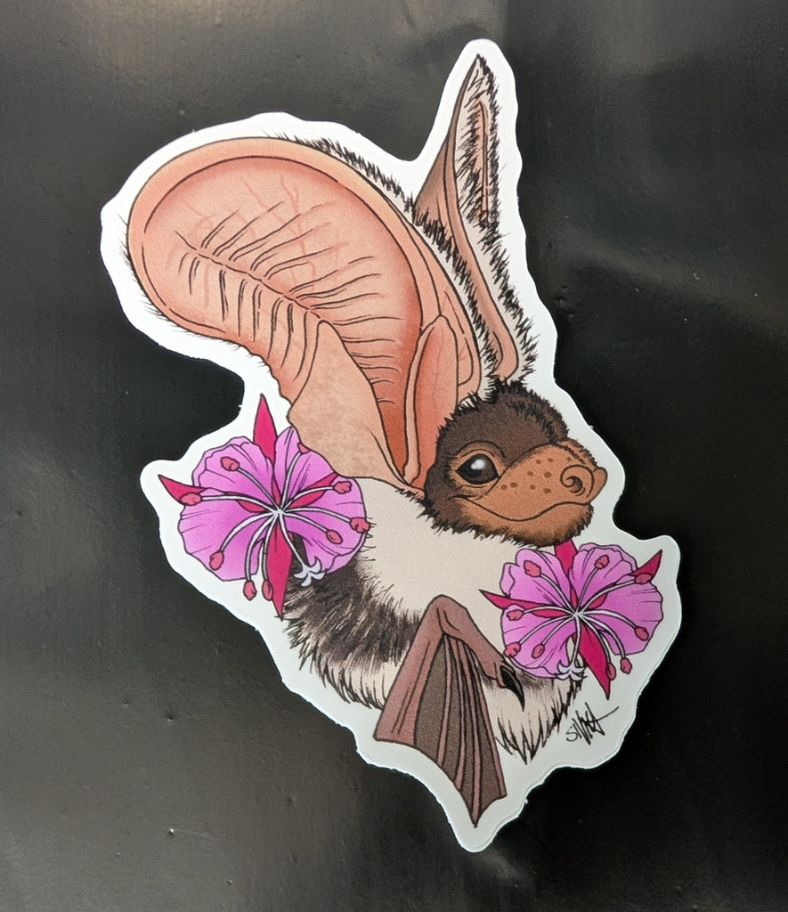 Spotted Bat Flower Vinyl Sticker