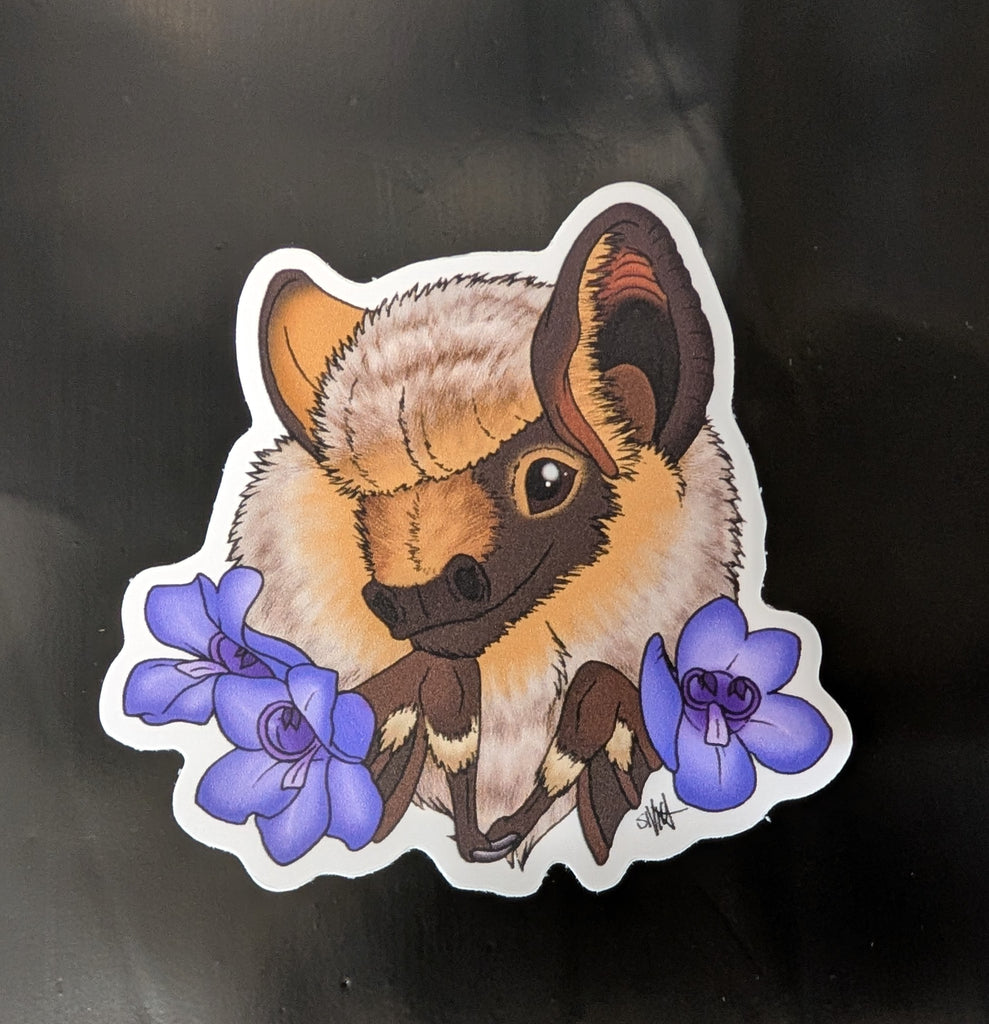 Hoary Bat Flower Vinyl Sticker