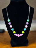 Pastel Bat and Stars Necklace