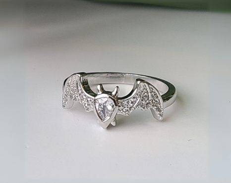 Dainty Silver Bat Ring