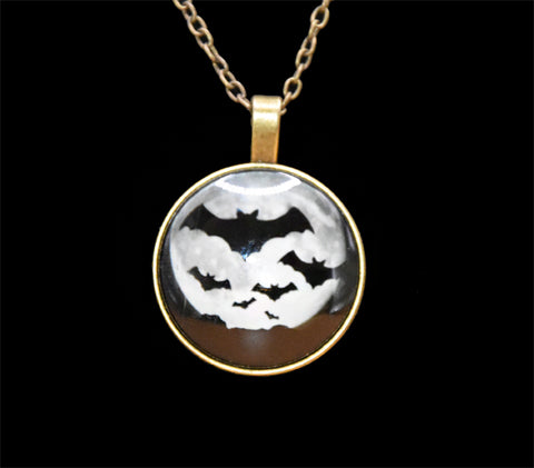 Bat and Moon Pendant