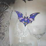 Purple Bat Stained Glass Suncatcher