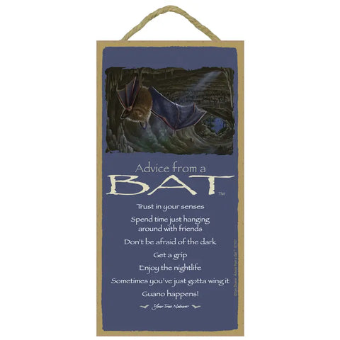 Advice from a Bat Wooded Plaque