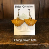 Balsa Wood Bat Earrings