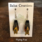 Balsa Wood Bat Earrings