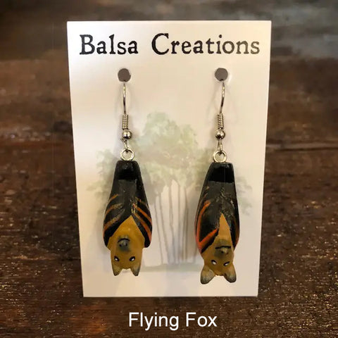 Balsa Wood Bat Earrings