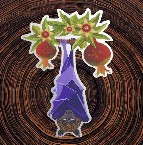 Fruit Bat Matte Mirror Pvc-Free Sticker