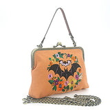 Floral Bat Linen Purse