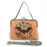Floral Bat Linen Purse