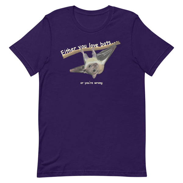 LGB bat in the moon tシャツ Either You Love Bats or You're Wrong T-shirt – Bat World Store