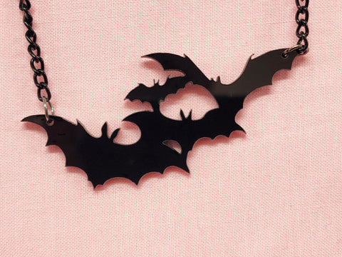 Black Bat Cloud Necklace